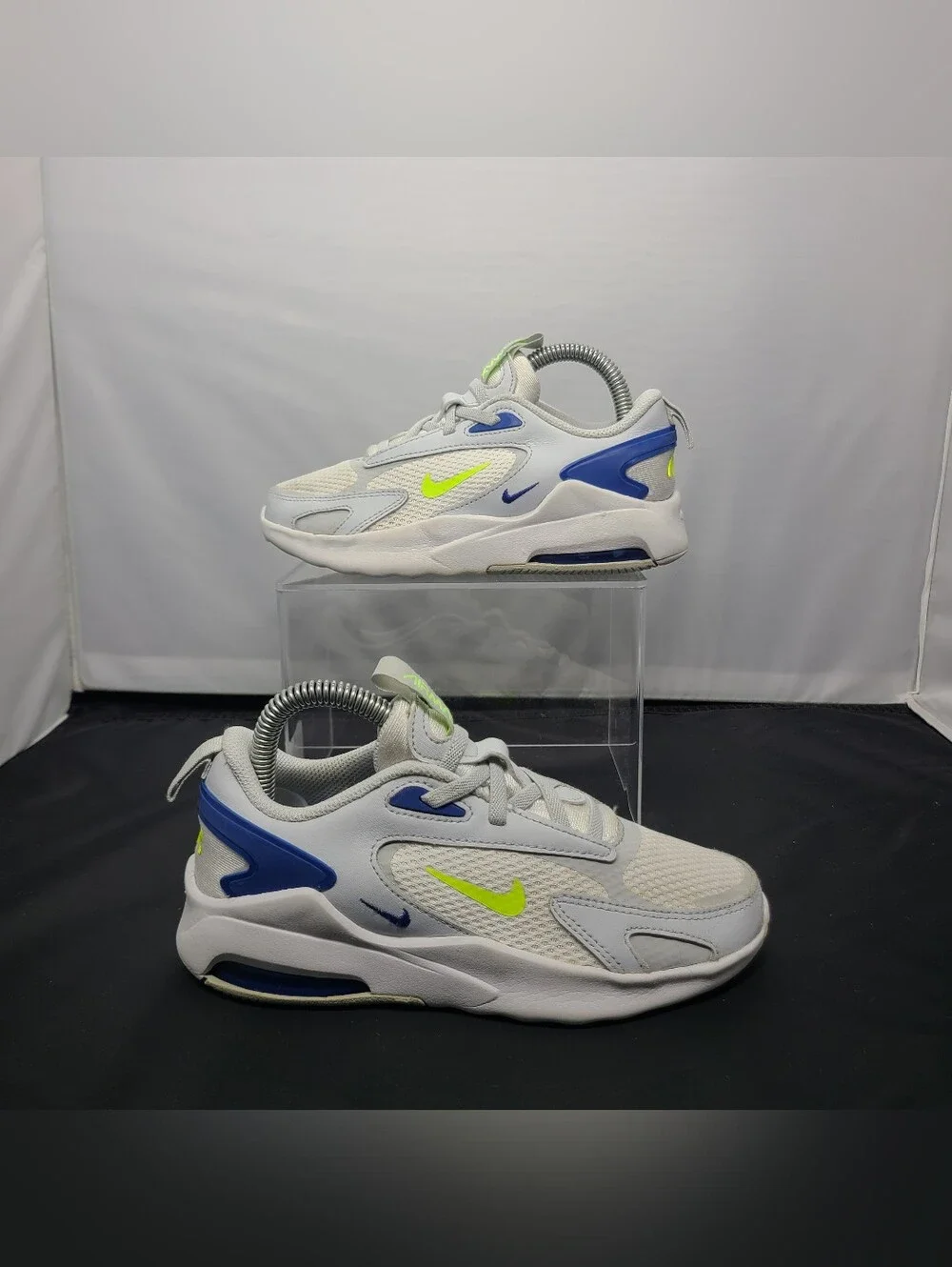 Nike Air Max Bolt 'Pure Platinum Royal Volt' kids size 1Y